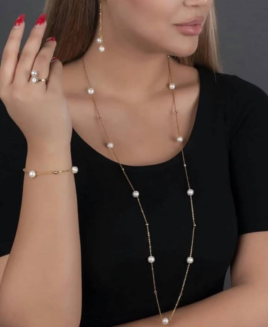 گردنبند گوشواره دستبند مروارید شل