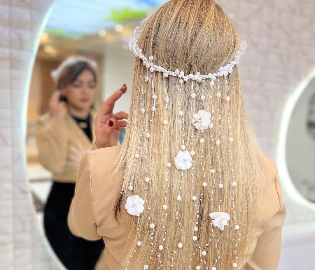 ریسه مو مروارید گل دار