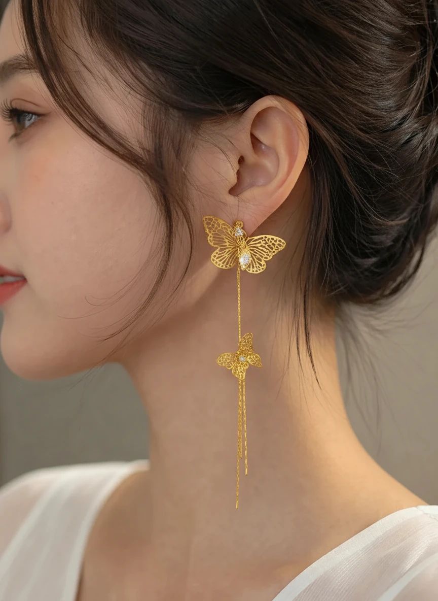 گوشواره پروانه ای فانتزی