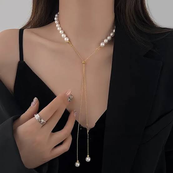 گردنبند کرواتی مروارید شل